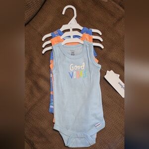 Gerber Sleeveless Onesies - Blue and Orange